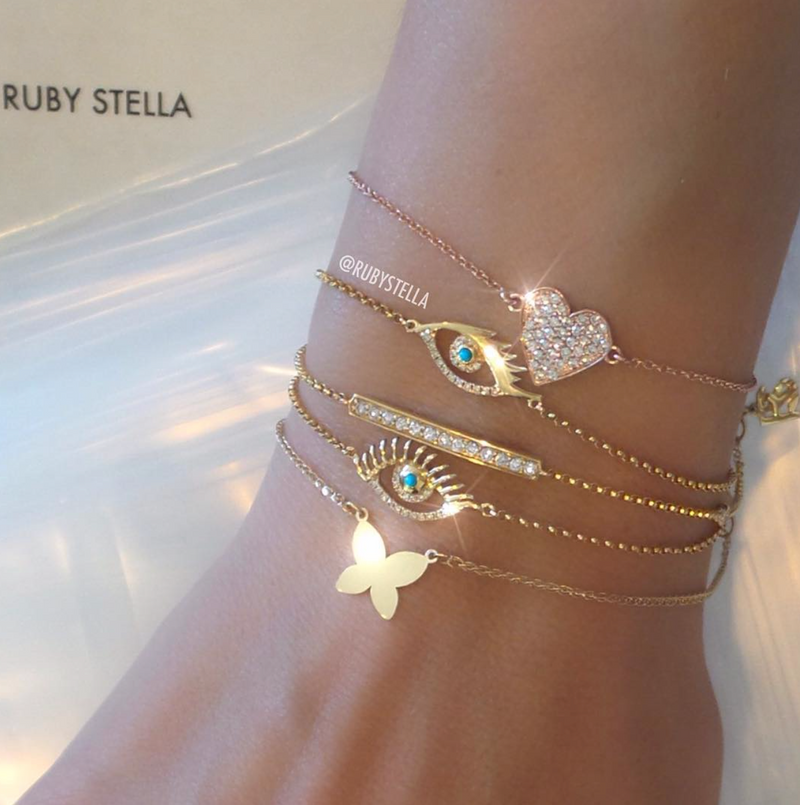 DIAMOND FLOATING HEART BRACELET