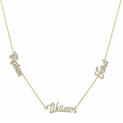 DIAMOND TRIPLE SCRIPT NAME NECKLACE