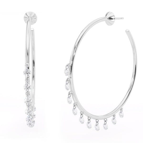 HEPWORTH 1.5" DIAMOND FRINGE HOOPS