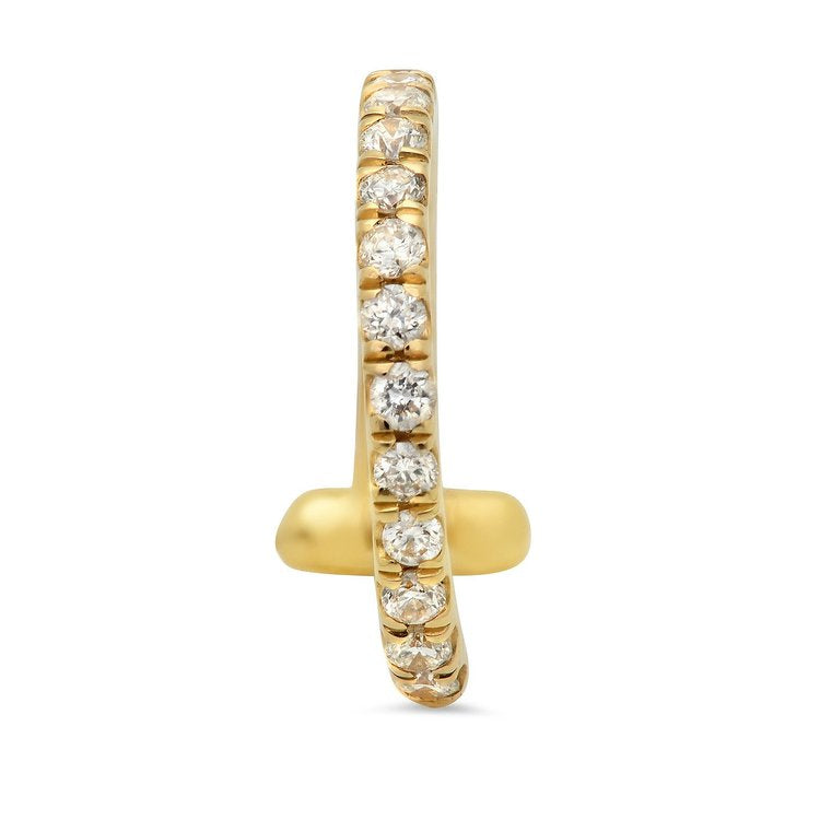 Single Lip-Ear Cuff with Diamonds