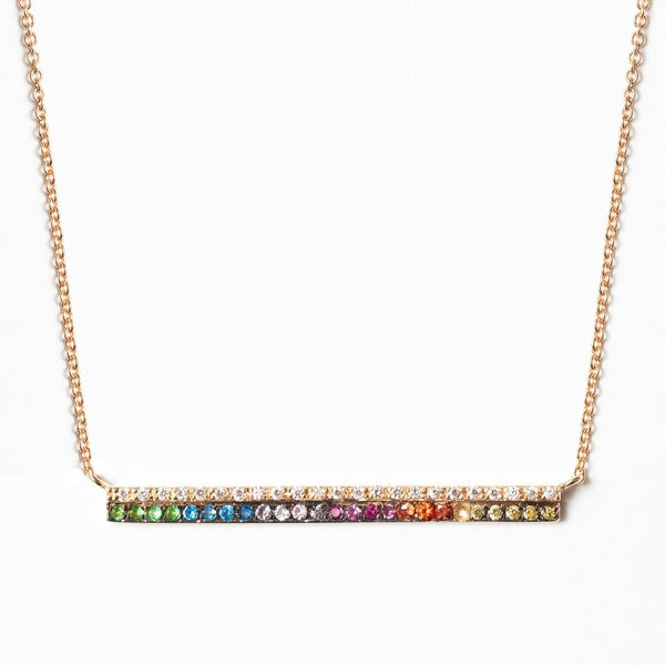 RAINBOW DOUBLE BAR NECKLACE