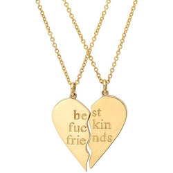 Best Fuckin Friends (2 Piece) Heart Necklaces