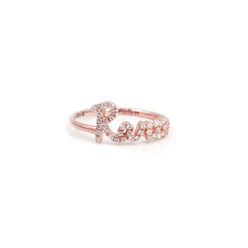 Call My Name Pave Script Ring