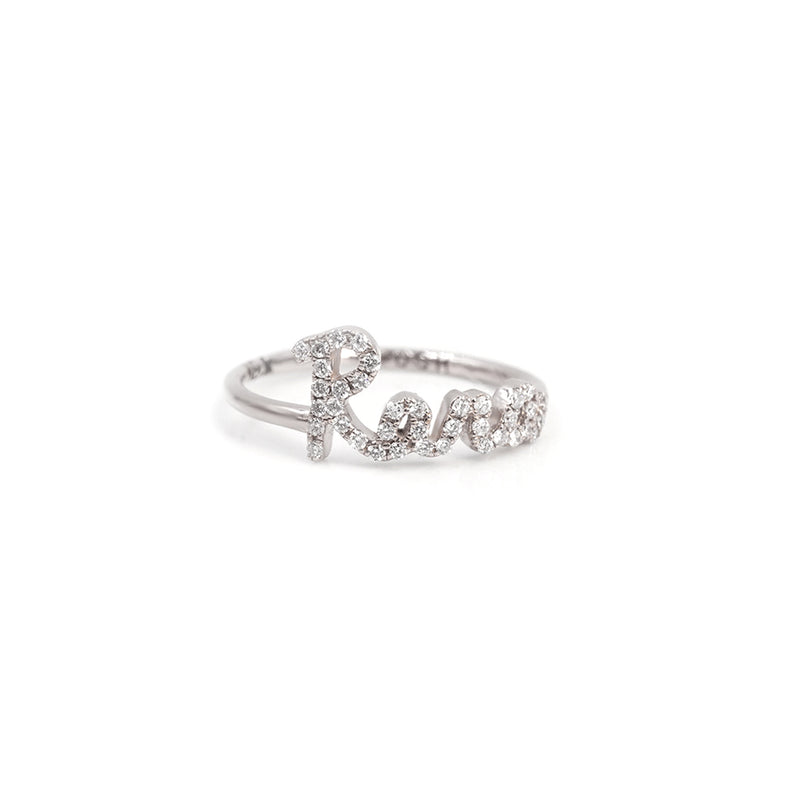 Call My Name Pave Script Ring