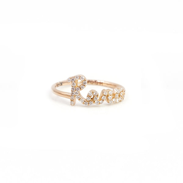 Call My Name Pave Script Ring