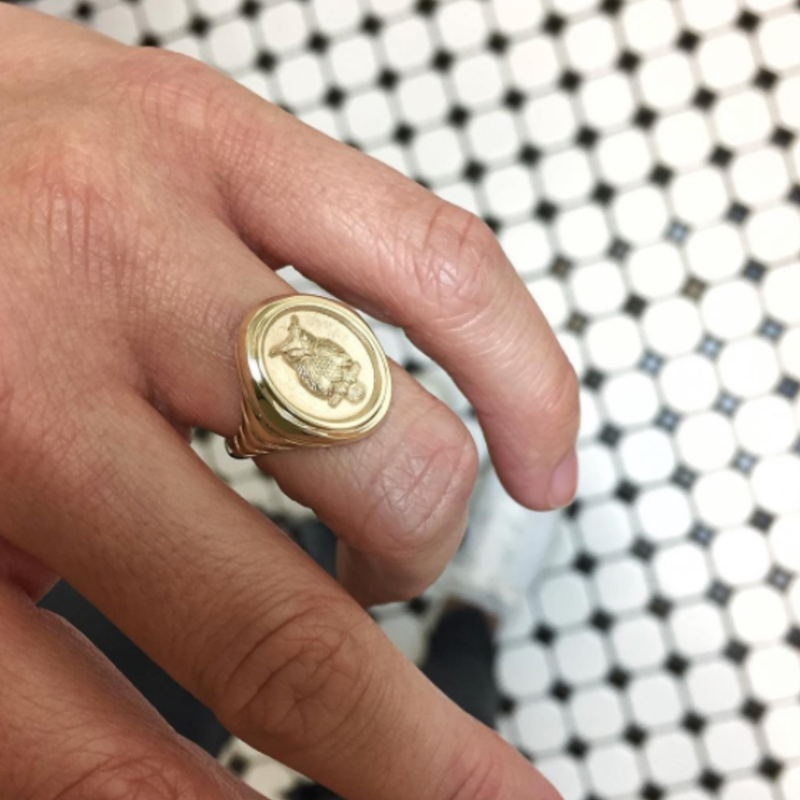 GRANDFATHER FANTASY SIGNET - 14K YELLOW GOLD