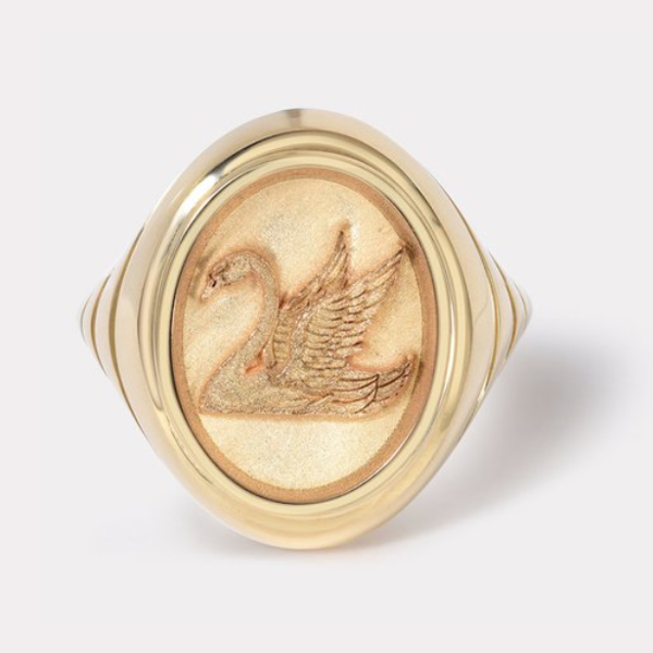 GRANDFATHER FANTASY SIGNET - 14K ROSE GOLD