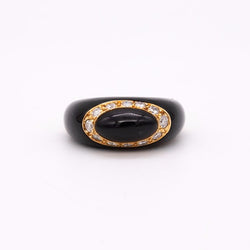 VINTAGE VAN CLEEF DIAMOND AND ONYX RING