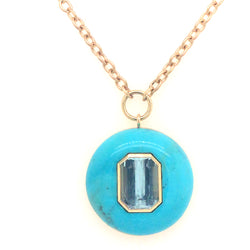 LOLLIPOP NECKLACE - AQUAMARINE IN TURQUOISE