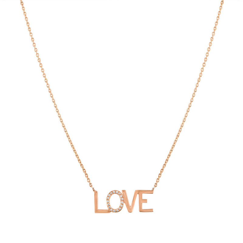 LOVE Diamond Accent Mini Nameplate Necklace