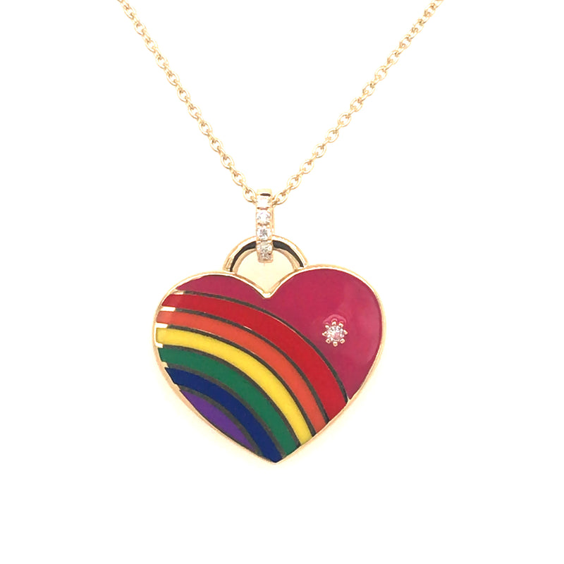 Lisa Statt X My Story Enamel Heart Pendant (Fuchsia)