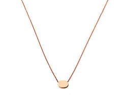 LONG CHAIN SOLID GOLD OVAL NECKLACE