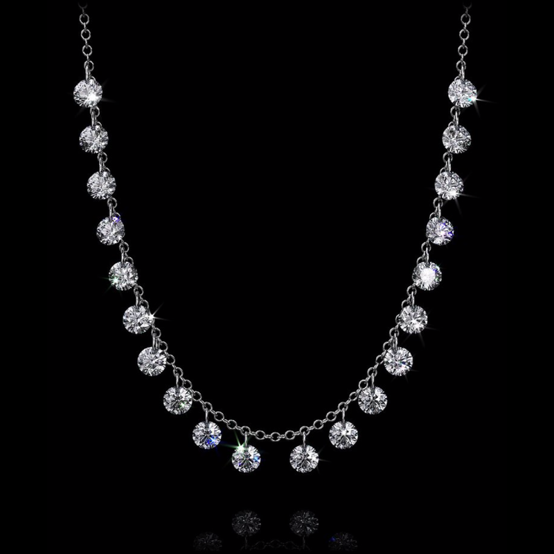 MARYAM 2 CT 20 STONE ROUND DIAMOND NECKLACE