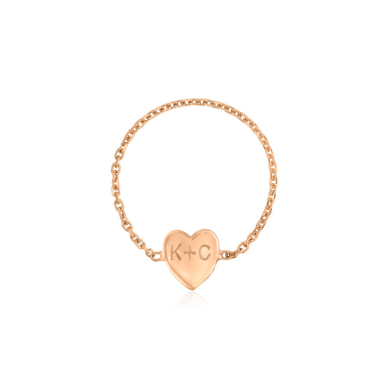 Mini Heart Chain Ring