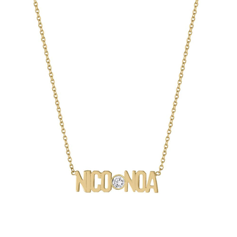 TWO NAME MINI MINI NAMEPLATE NECKLACE