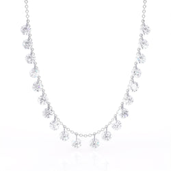 20 STONE DIAMOND FRINGE NECKLACE