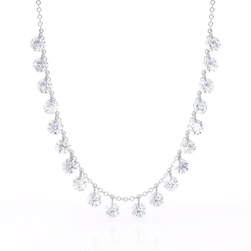 20 STONE DIAMOND FRINGE NECKLACE