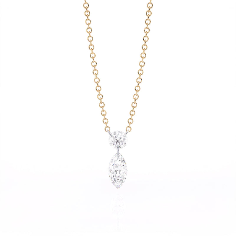 2 STONE DIAMOND LONG NECKLACE