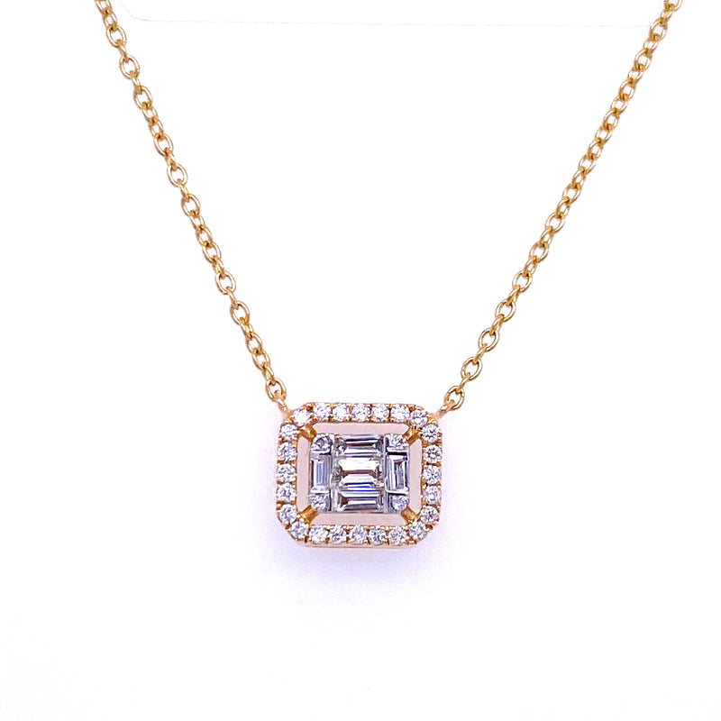 0.31ct BAGUETTE ILLUSION PENDANT