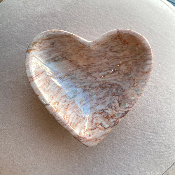 HEART SHAPED PINK ONYX BOWL