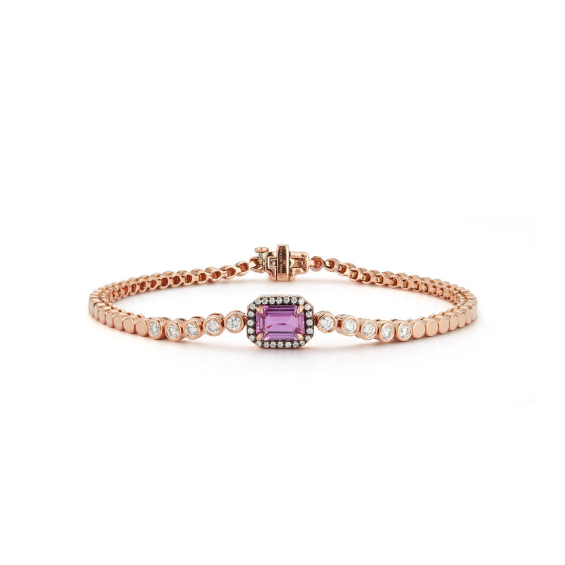 Prive Pink Sapphire and Diamond Tennis Bracelet