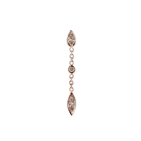 Yellow Gold 1 Diamond Tinkerbell Chain Stud