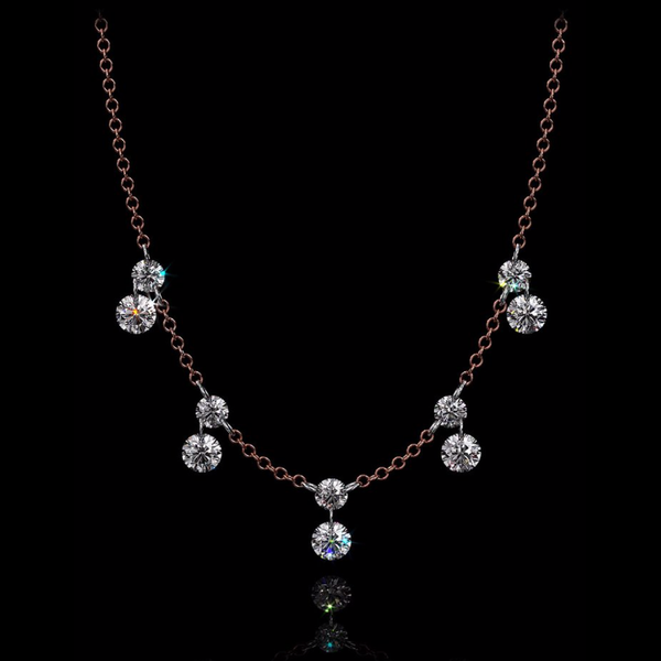 SHELLEY 1.50 CT 10 STONE ROUND DIAMOND NECKLACE