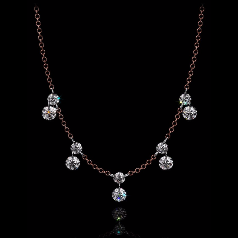 SHELLEY 1.50 CT 10 STONE ROUND DIAMOND NECKLACE