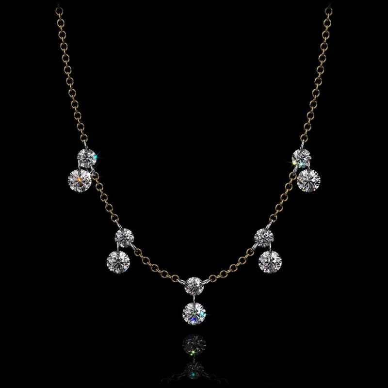 SHELLEY 1.50 CT 10 STONE ROUND DIAMOND NECKLACE