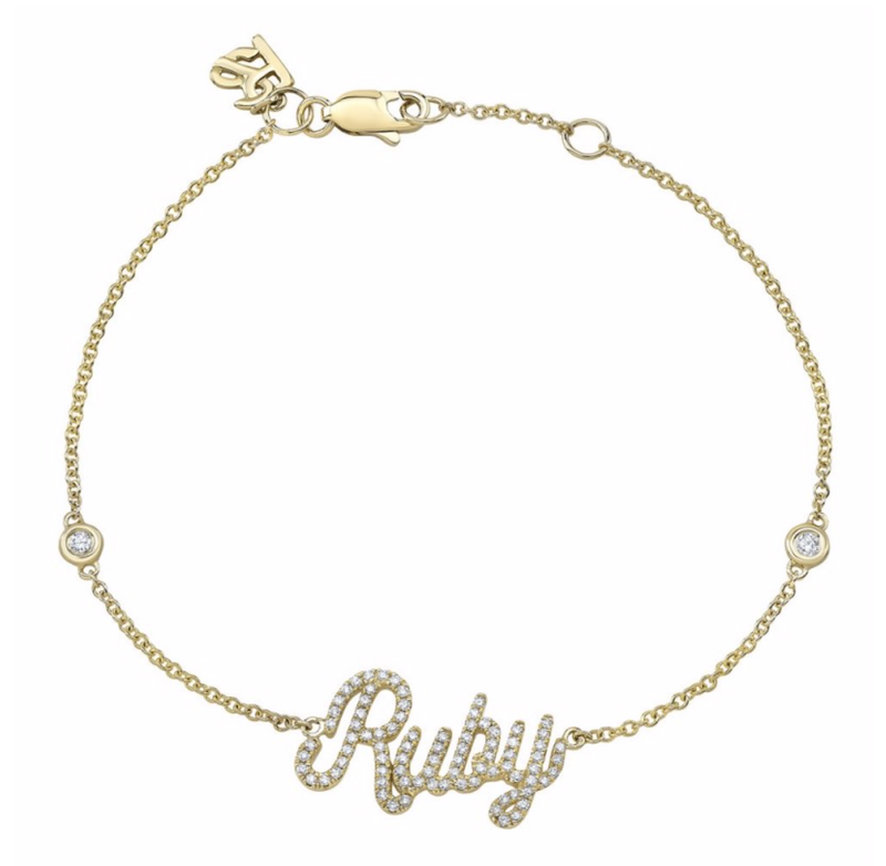 DIAMOND SCRIPT NAME BRACELET