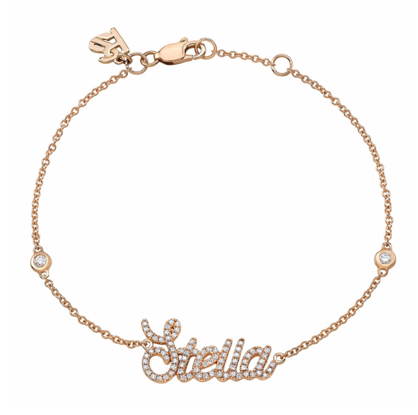 DIAMOND SCRIPT NAME BRACELET