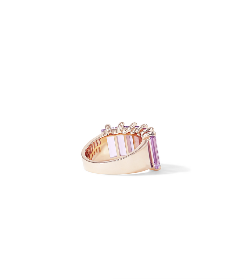 14K LARGE BAGUETTES HALF BAND - ROSE DE FRANCE