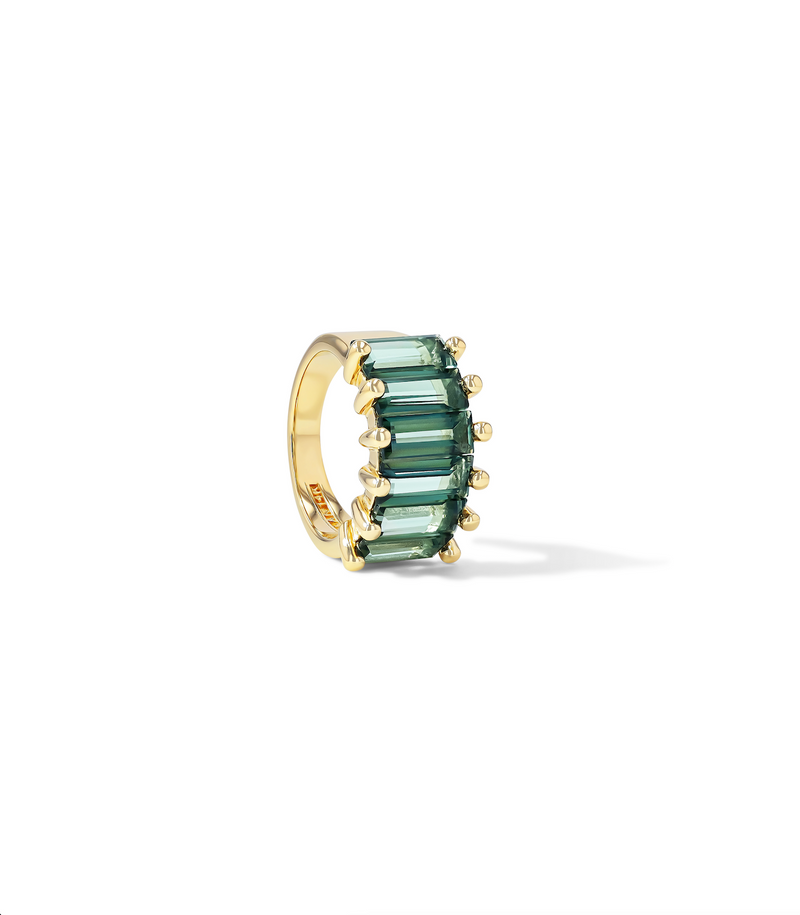 14K LARGE BAGUETTES HALF BAND - GREEN ENVY TOPAZ