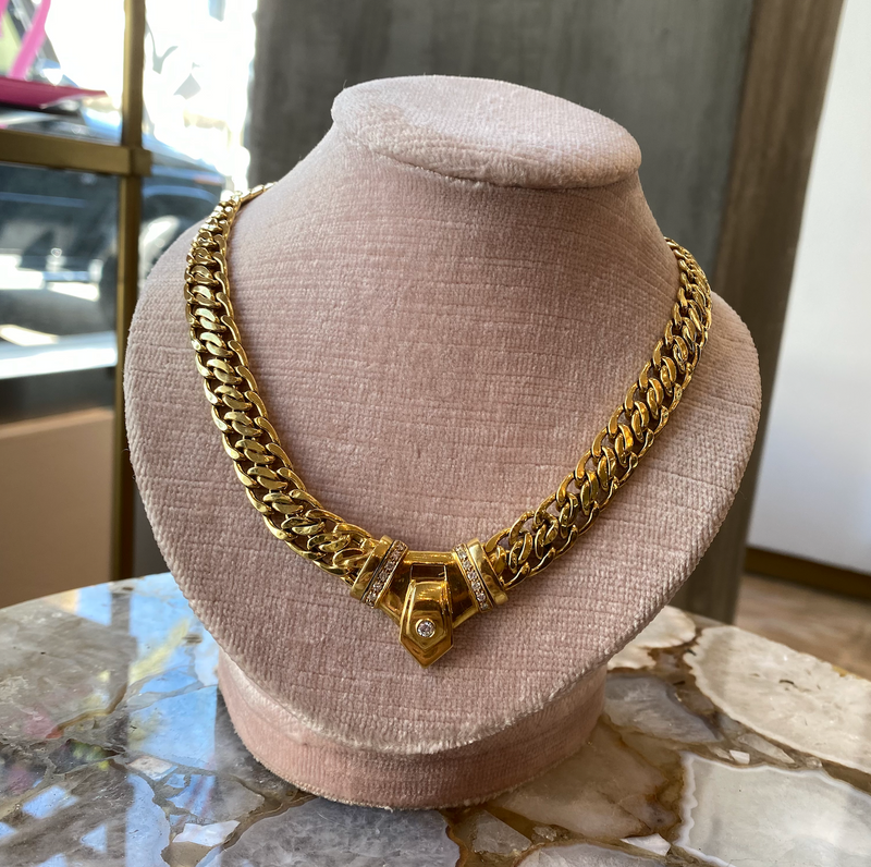 VINTAGE DIAMOND GOLD NECKLACE