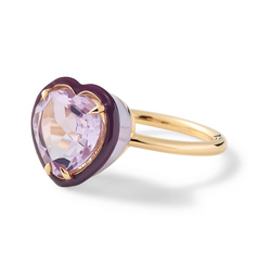 HEART COCKTAIL RING - AMETHYST