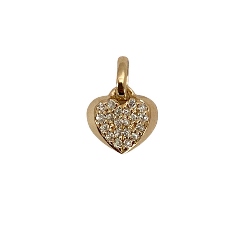 MAGICAL BEGINNINGS PAVE CHUBBY HEART CHARM - MINI