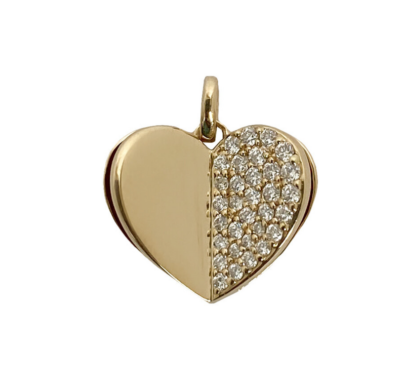 MEMENTO GOLD AND DIAMOND HEART CHARM