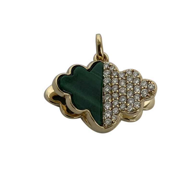 MEMENTO MALACHITE AND DIAMOND CLOUD CHARM