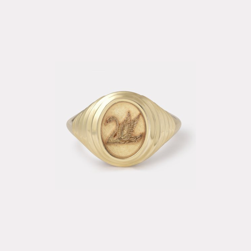 TIERED FANTASY SIGNET - 14K ROSE GOLD