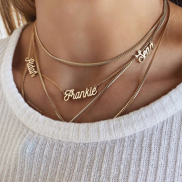 TRIPLE SCRIPT NAME NECKLACE