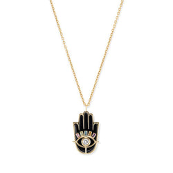 STONE HAMSA PENDANT - BLACK ONYX