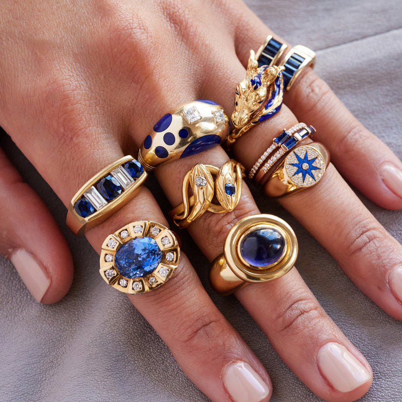 VINTAGE DIAMOND AND SAPPHIRE SNAKE RING