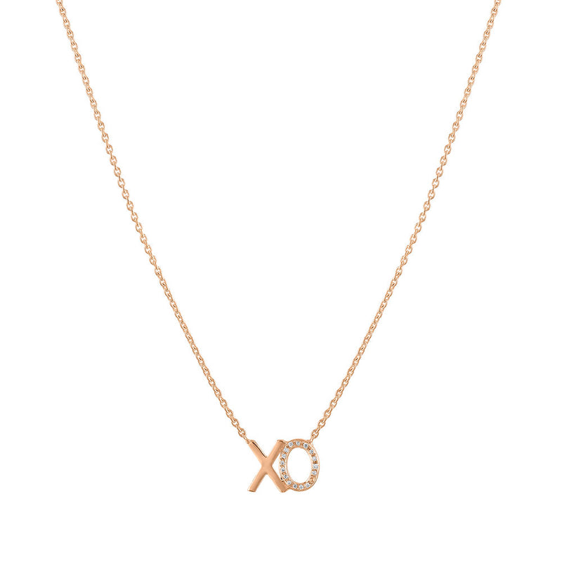 XO Diamond Accent Mini Nameplate Necklace