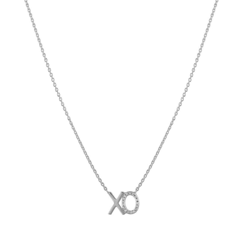 XO Diamond Accent Mini Nameplate Necklace