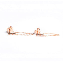 DIAMOND BAR CHAIN EARRINGS