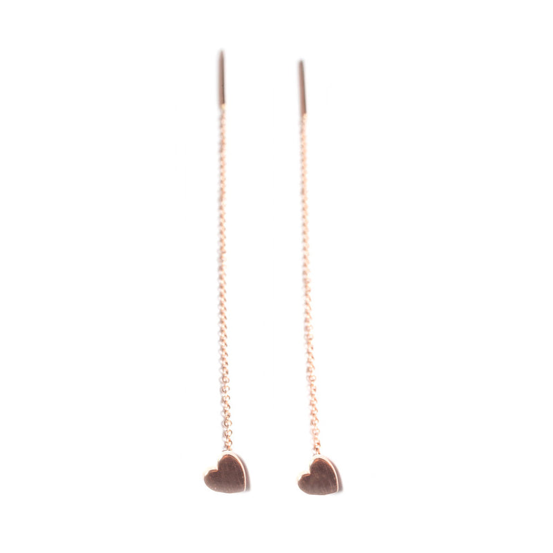 MINI HEART CHAIN EARRINGS