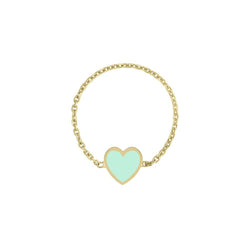 MINI HEART ENAMEL CHAIN RING