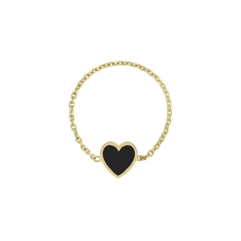 MINI HEART ENAMEL CHAIN RING