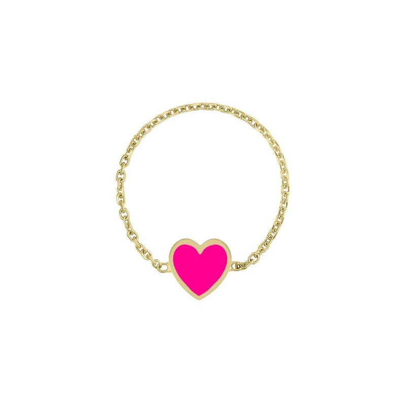 MINI HEART ENAMEL CHAIN RING