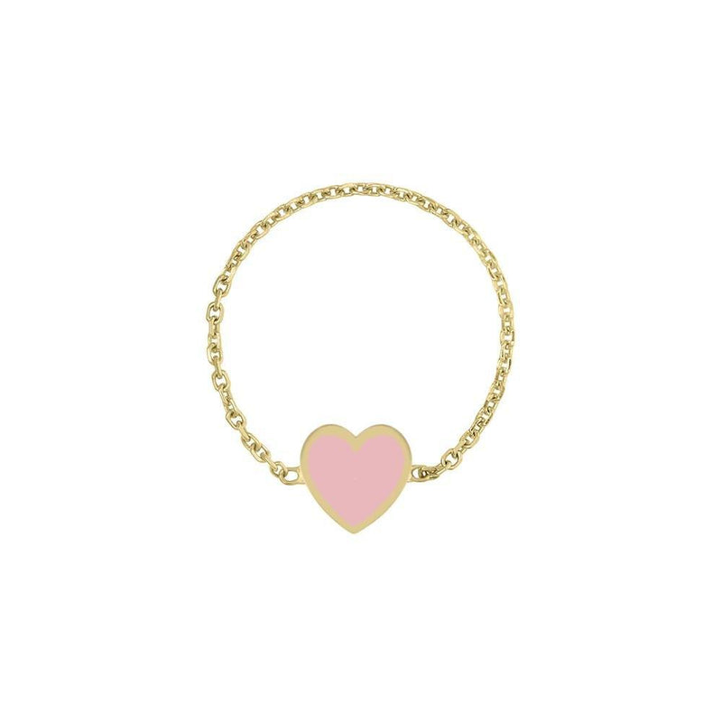 MINI HEART ENAMEL CHAIN RING